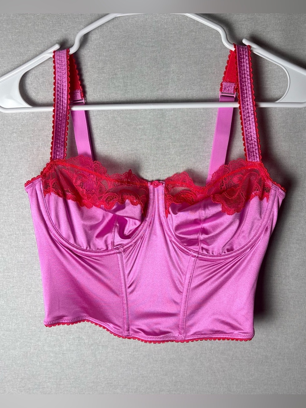 SKIMS Valentine’s Day SEXY NEW W TAGS STRETCH SATIN LACE CROPPED CORSET TOP